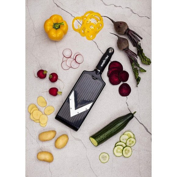 Microplane Adjustable Slicer with Julienne Blade Black Kitchen Tool for Vegetabl - Picture 2 of 10